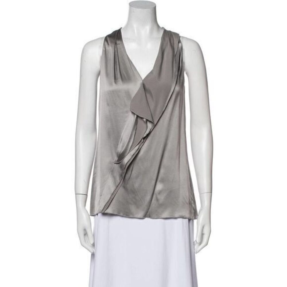 VINCE Silk Gray Cowl Neck Blouse SMALL